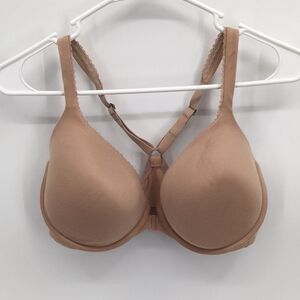 Victoria's Secret Beige Tan Body by Victoria Racerback Demi Front Close 38DD